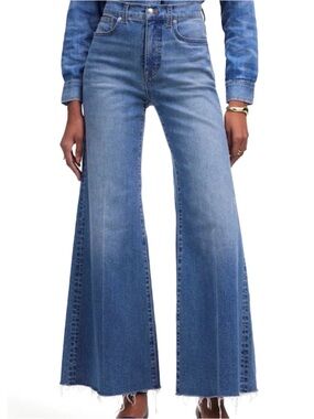 NWT Madewell Flared Wide Leg Crop Super Stretch Oneida Wash Size 27 Petite